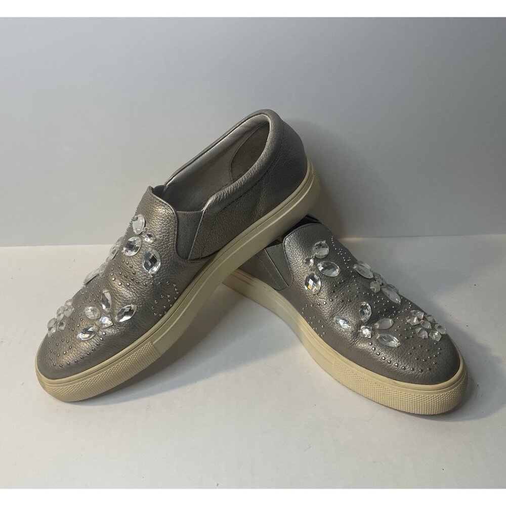 Brighton Crystal Rhinestone Bling Loafer Sneaker Sz 9 Leather Women's